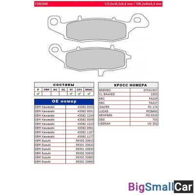 Тормозные колодки FERODO FDB2048P